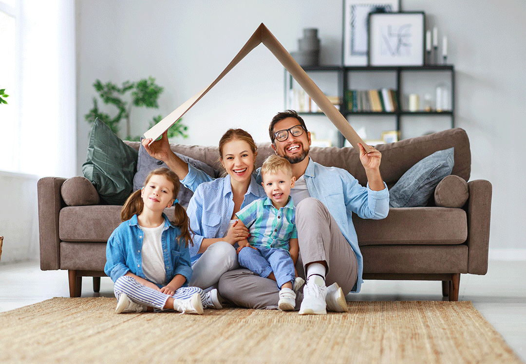 famille dans une maison chauffée au propane